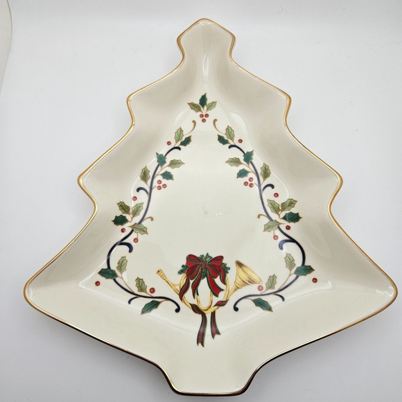 Mikasa Other - Mikasa Holiday Elegance Tree Candy Dish 8" Fine Porcelain Christmas